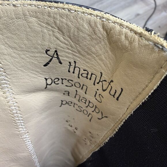 John Fluevog Black Leather Tall Pull-on Riding Boots Womens Size 12 Knee-High - Picture 11 of 12